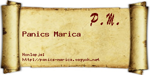 Panics Marica névjegykártya